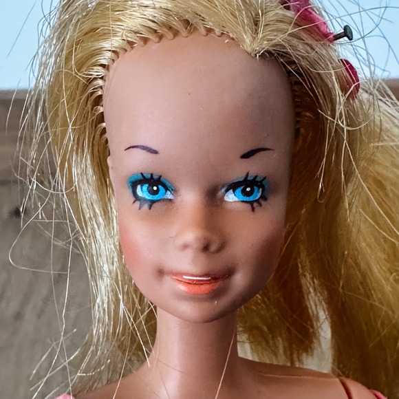 1966 Japan Blonde Malibu‎ Barbie Doll With Flower In Hair Pink Dress - Picture 7 of 13